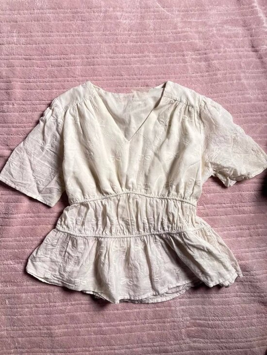 Tops - White Peplum Top